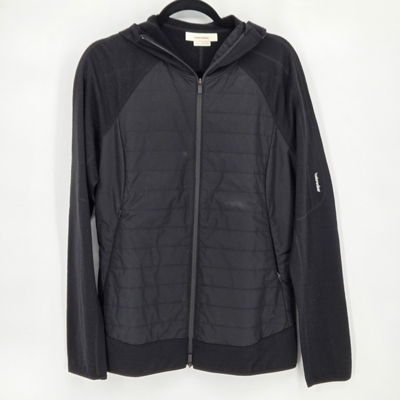 Icebreaker NWOT Men's Medium Merino Blend Quantum Hybrid Long Sleeve Zip Hoodie - Picture 1 of 7